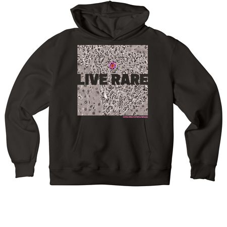 Live Rare Abstract, a Black Premium Heavyweight Pullover Hoodie