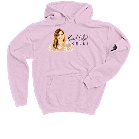 Kind Like Kelli 2026 Design, a Light Pink Youth Pullover Hoodie