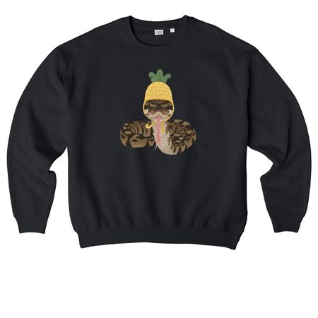 WHO LIVES IN A PINEAPPLE COLLECTION, a Black Stanley/Stella Ledger Dry Crewneck Sweatshirt