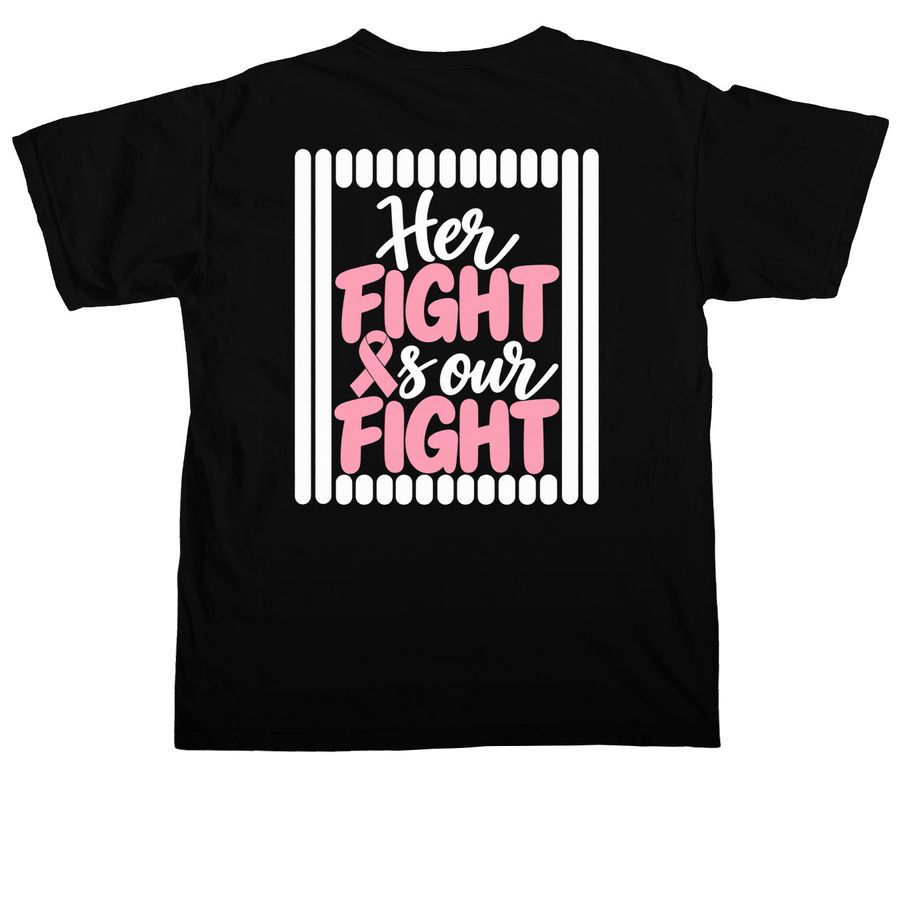 Support for Benita?s Breast Cancer Journey&nbsp;, a Black Comfort Colors Unisex Tee (back-view)