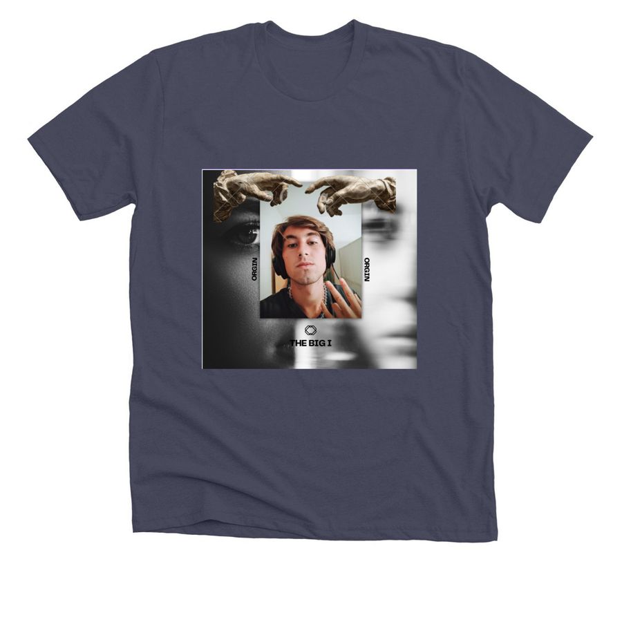 THE BIG I MERCHANDISE, a Heather Midnight Navy Premium Unisex Tee