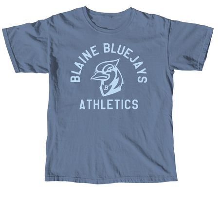 Blaine Bluejays Athletics Light Blue, a Blue Jean Comfort Colors Unisex Tee