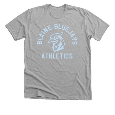 Blaine Bluejays Athletics Light Blue, a Athletic Heather Premium Unisex Tee