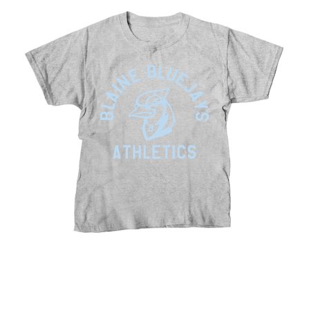 Blaine Bluejays Athletics Light Blue, a Sport Grey Youth Unisex Tee