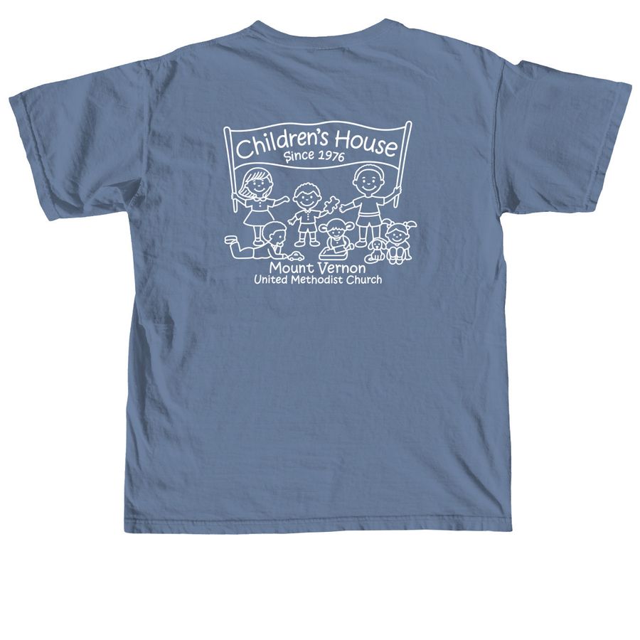 50th Anniversary, a Blue Jean Comfort Colors Unisex Tee (back-view)