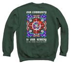 Our Community is Our Remedy, a Forest Crewneck Sweatshirt (back-view)