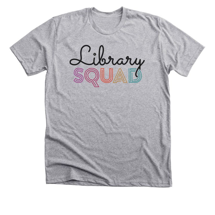 Library SQUAD, a Athletic Heather Premium Unisex Tee