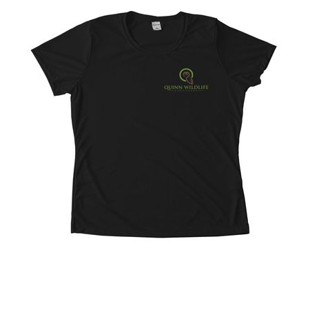 Quinn Wildlife Sanctuary Activewear, a Black Women's Performance Tee