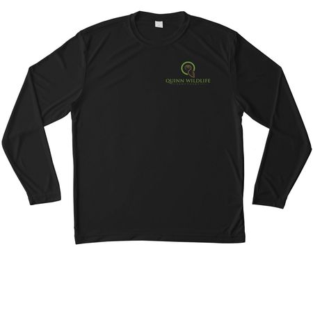 Quinn Wildlife Sanctuary Activewear, a Black Unisex Performance Long Sleeve Tee