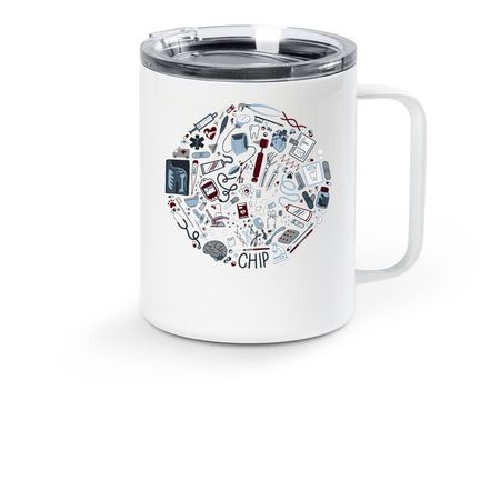 CHIP - Travel Mug, a White Stainless Steel Travel Mug