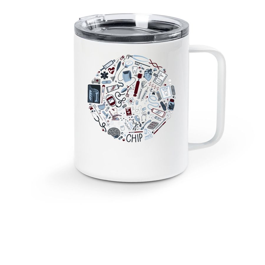 CHIP - Travel Mug, a White Stainless Steel Travel Mug