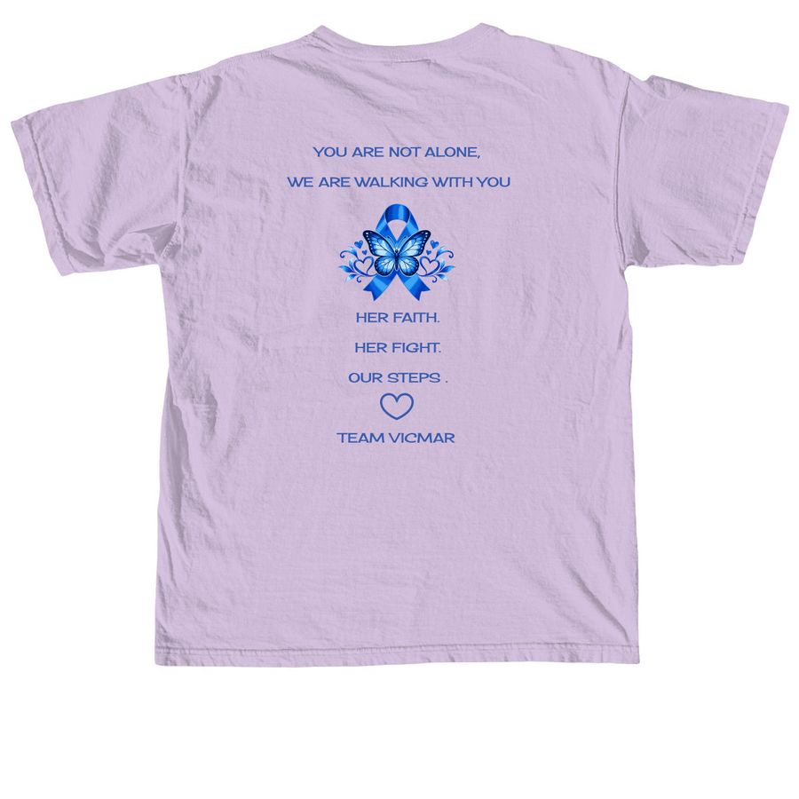 We Walk for Vicmar.&nbsp;, a Orchid Comfort Colors Unisex Tee (back-view)