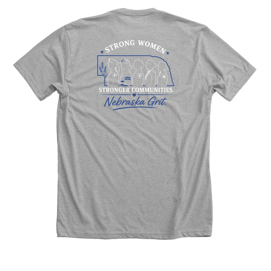 Nebraska Grit ( Navy Blue), a Athletic Heather Premium Unisex Tee