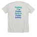 Scaling Safety, a Heather Cement Premium Unisex Tee (back-view)