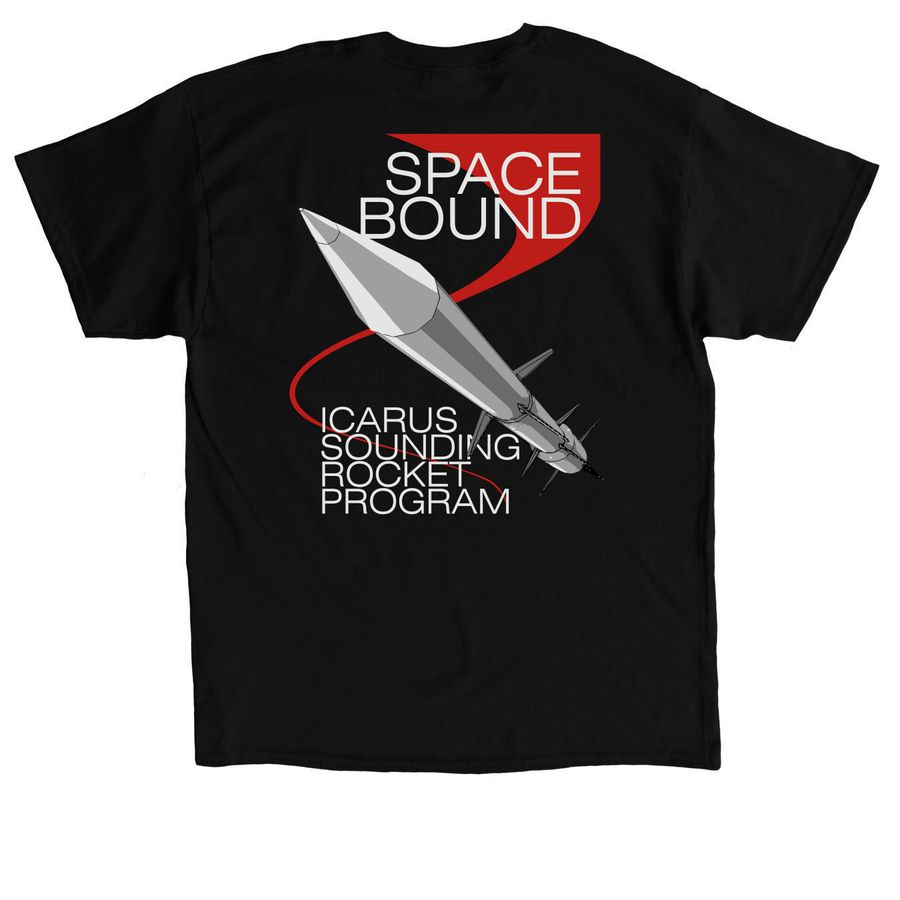 "Space Bound", a Black Classic Unisex Tee (back-view)