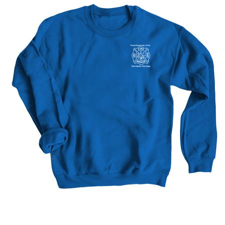 OMFD Supporter Shirt with Seal - Blue, a Royal Blue Crewneck Sweatshirt