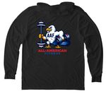 All-American Eagle&nbsp;, a Space Black Allmade Eco Triblend Hoodie Tee (back-view)