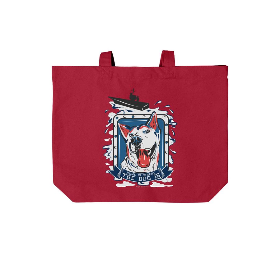 2022-2023 DoD Mascot, Nala Totes, a Deep Red Cotton Canvas Tote Bag