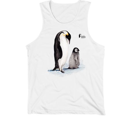 Emperor Penguin-Black Logo, a White Premium Cotton Tank