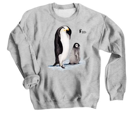 Emperor Penguin-Black Logo, a Sport Grey Crewneck Sweatshirt