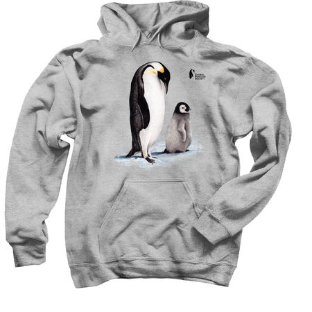 Emperor Penguin-Black Logo, a Sport Grey Pullover Hoodie