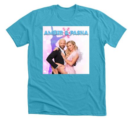 Amber & Pasha (DWTS), a Heather Aqua Premium Unisex Tee