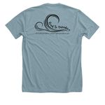 Road To Paradis-e, a Heather Blue Lagoon Premium Unisex Tee (back-view)