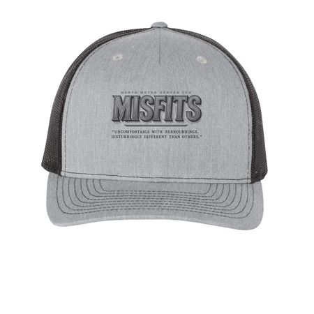 Theme Hats, a Heather Grey/ Black Printed Five-Panel Trucker Cap