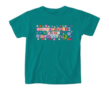 Gerrymandering Ruins Democracy, a Seafoam Comfort Colors Youth Tee