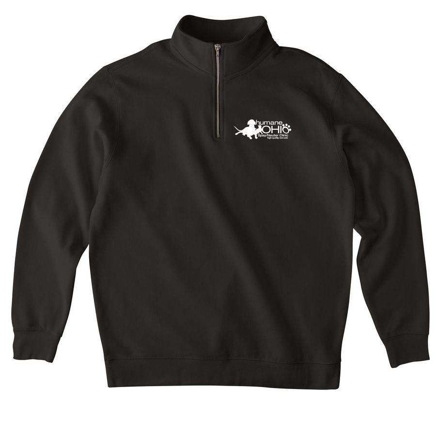 Humane Ohio Classic logo, a Black Midweight Quarter Zip Pullover