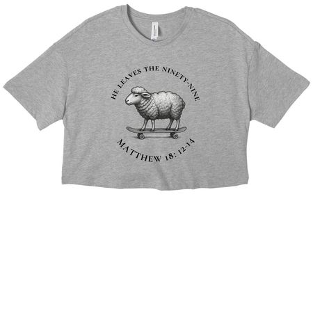 Leaves the 99, a Athletic Heather Women?s Cropped Cotton Tee
