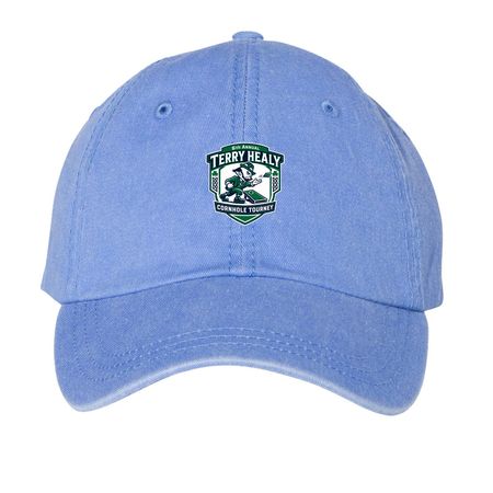 6th Annual Terry Healy Cornhole Tourney, a Periwinkle Printed Pigment Dye Baseball Cap