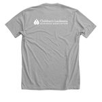 Children's Leukemia Research Association, a Athletic Heather Premium Unisex Tee (back-view)