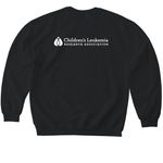 Children's Leukemia Research Association, a Black Softstyle Crewneck Sweatshirt (back-view)