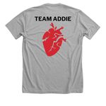 Team Addie&nbsp;, a Athletic Heather Premium Unisex Tee (back-view)