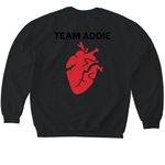 Team Addie&nbsp;, a Black Softstyle Crewneck Sweatshirt (back-view)