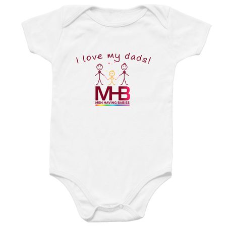 I Love My Dads Onesie, a White Infant Onesie