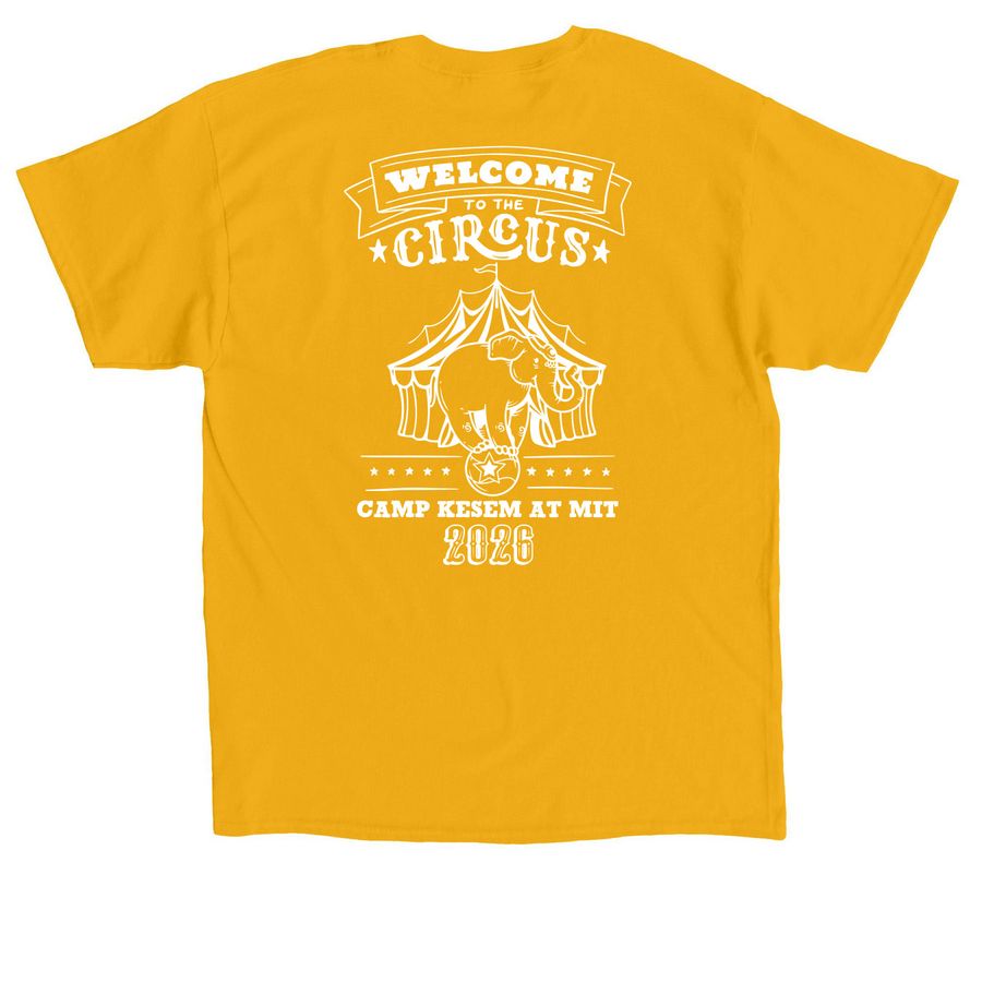 Official 2026 Camp Logo - White, a Gold Classic Unisex Tee (back-view)