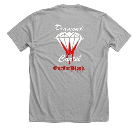 Mayhem Diamond/Cartel (Upgraded)Double Sided, a Athletic Heather Premium Unisex Tee (back-view)