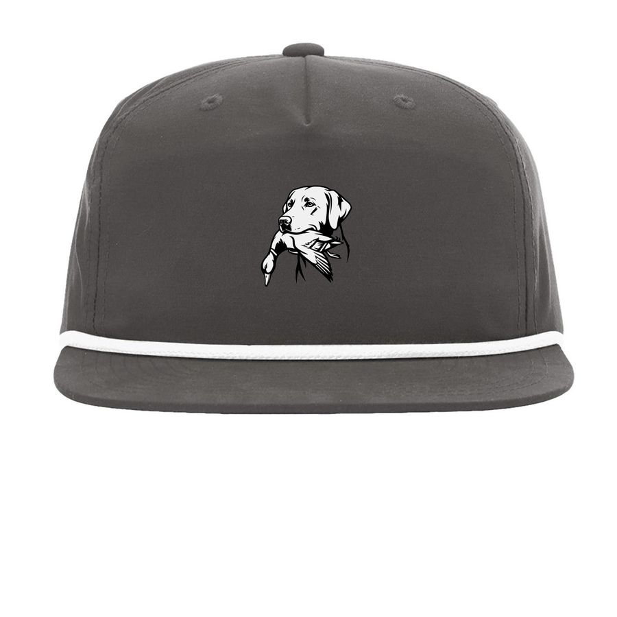 Custom Threads Signature Dog Hat ?, a Charcoal/ White Printed Umpqua Snapback Cap