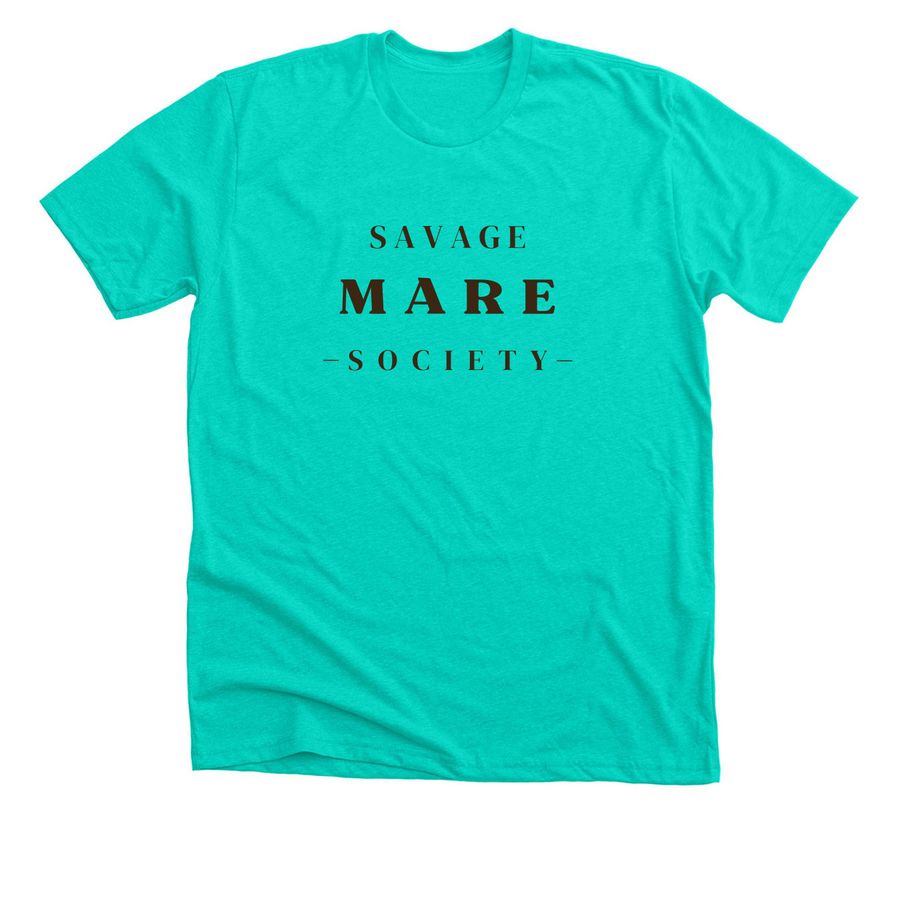 Brown Savage Mare Society Apparel&nbsp;, a Heather Sea Green Premium Unisex Tee