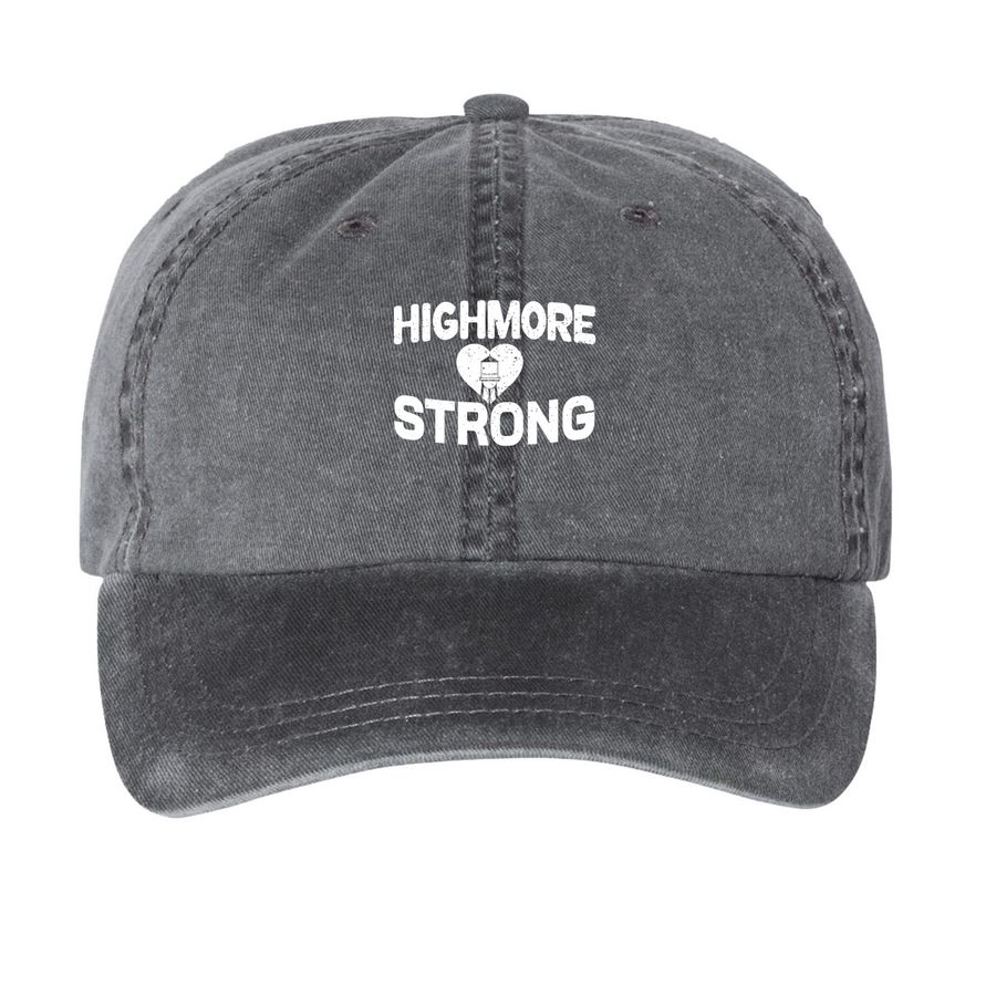 Highmore Strong Hat, a Black Printed Pigment Dye Baseball Cap