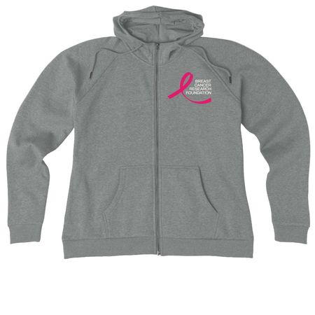 BCRF Apparel, a Aluminum Grey Heather Allmade Women?s Organic CVC Zip-Up Hoodie