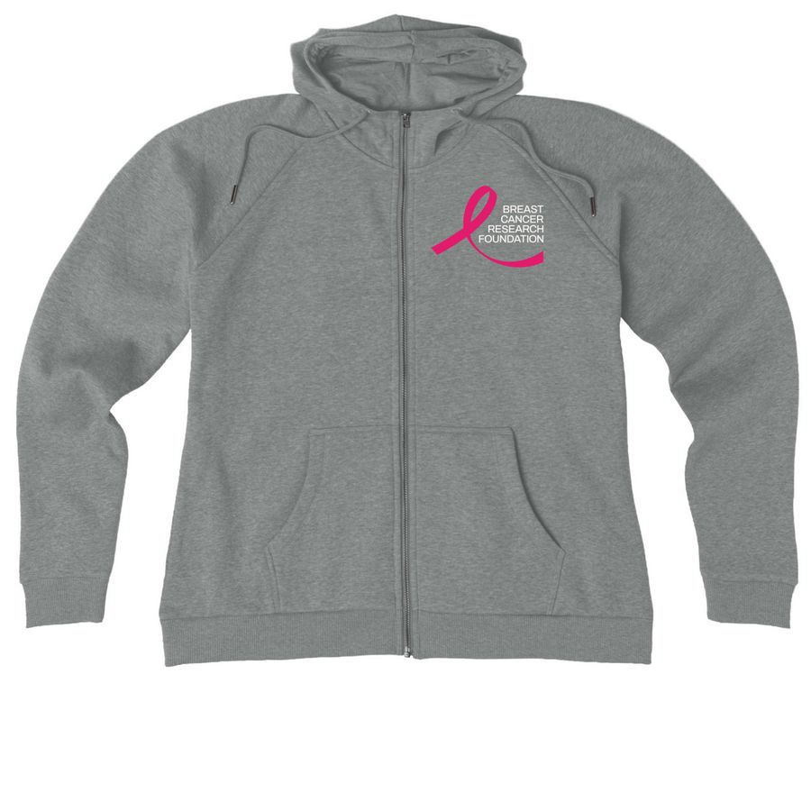 BCRF Apparel, a Aluminum Grey Heather Allmade Women?s Organic CVC Zip-Up Hoodie