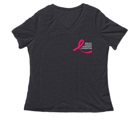 BCRF Apparel, a Dark Grey Heather Women's Relaxed V-Neck Tee