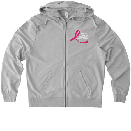 BCRF Apparel, a Granite Grey Heather Allmade Organic French Terry Zip Up Hoodie