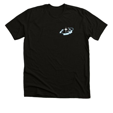 Baby blue wheelie world shirts, a Solid Black Blend Premium Unisex Tee
