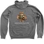 PMOSS simple, a Deep Heather Zip Up Hoodie (back-view)