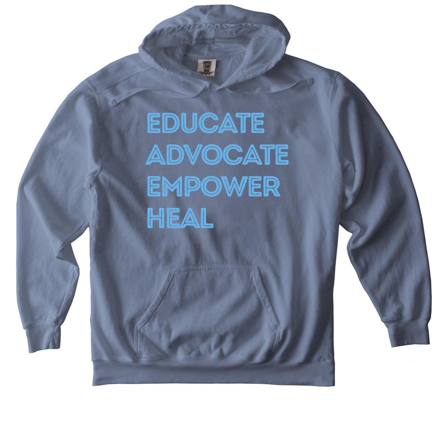 Wear Blue + raise aWEARness, a Blue Jean Comfort Colors Pullover Hoodie