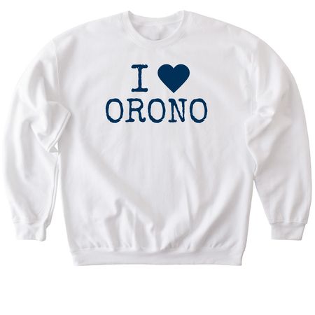 I Love Orono (Go blue edition, light), a White Softstyle Crewneck Sweatshirt